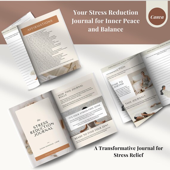 Stress Reduction Journal: Therapist Guided Self-Care (Printable)