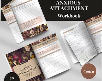 Anxious Attachment Workbook: Emotional Healing, Self-Love Journal (Canva Printable)