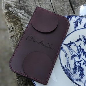 Leather bill holder, Leather check holder, Leather check holder with embossing. Check presenter for restaurant