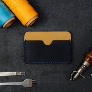 Porta carte in pelle di lusso, regalo per testimoni dello sposo per lui, custodia sottile monogramma personalizzata per carte