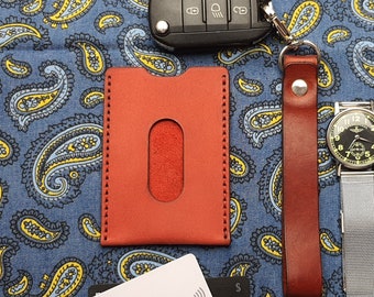 Leather ID Holder with Personalised, ID Card Holder, Pass Holder, Badge Holder, Anniversary Gift, Fathers Day Gift