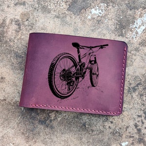Radfahrer BIfold Geldbörse | Bike-Liebhaber-Ledergeldbörse | Fahrrad personalisierte elegante Karte Münzen Brieftasche | Elegantes individuelles Radfahrer Geschenk