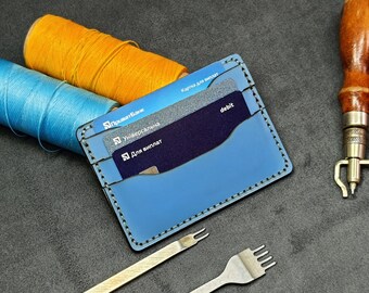 Titular de la tarjeta de crédito - Cartera de tarjeta delgada - ID / Foto / Viaje / Titular de la tarjeta - Bolsillo del titular de la tarjeta de cuero de los hombres