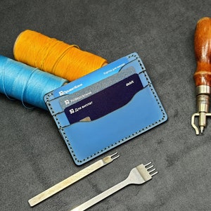 Titular de la tarjeta de crédito - Cartera de tarjeta delgada - ID / Foto / Viaje / Titular de la tarjeta - Bolsillo del titular de la tarjeta de cuero de los hombres