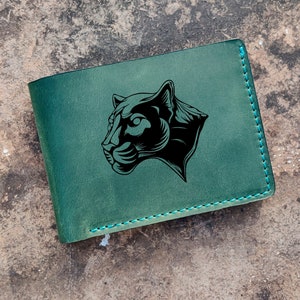 Panther Tiger Mandala Lynx Panther Cheetah Animal Husbandry Cat Lion Leather Custom Slim Bifold Wallet Navidad Cumpleaños