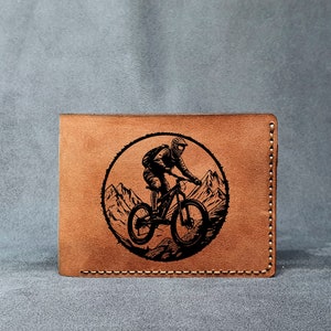 Vélo Vélo Montagne Voyage Sport Motard Monogramme Garçons D'honneur Personnalisé En Cuir Hommes Classique Portefeuille