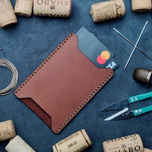 Ausweishalter aus Leder, personalisierter Ausweishalter aus Leder mit Tasche, Ausweishalter aus Leder, Ausweishalter, Passhalter