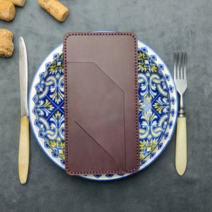 Vintage leather pay check holder. Check holder. Leather check holder with embossing. Check presenter for restaurant