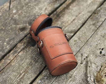 Estuche de cuero para lentes / Estuche para lentes de fotógrafo / Bolsa de cuero para lentes / Tubo para lentes de fotógrafo / Estuche de cuero para lentes / Soporte de cuero para lentes