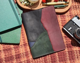 Capa de bolso de couro Moleskine com alça para caneta, Capa de couro para bolso Moleskine, Diário grande recarregável clássico Moleskine