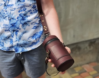 Accesorios para fotógrafos, Funda de cuero para lentes, Estuche para lentes, Tubo para lentes de fotógrafo, Bolsa para lentes, Soporte de cuero para lentes, El mejor regalo para fotógrafos