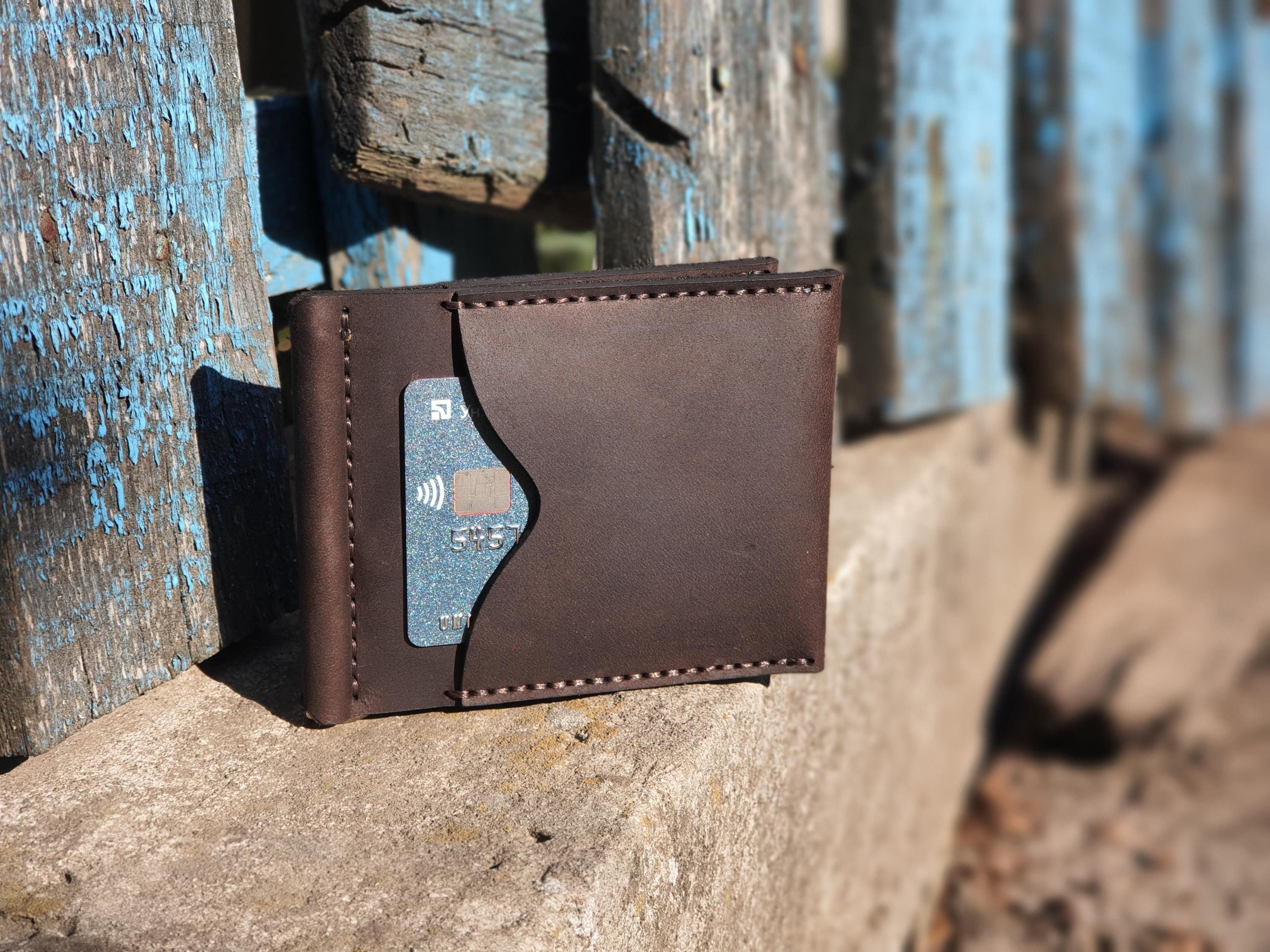 Money Clip Wallet, Mens Leather Wallet, Gifts for Men, Handmade Leather Wallet, Card Holder, Handmade Slim Wallet