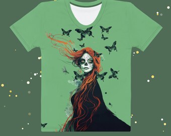 Green Witch Shirt for Women with Hedge Witch vibes and Gothic Flair