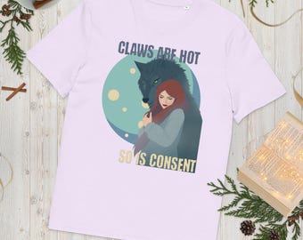 Maglietta "Claws Are Hot Monster Romance" - Regalo per amanti dei libri, lupi mannari e appassionati di pornografia paranormale