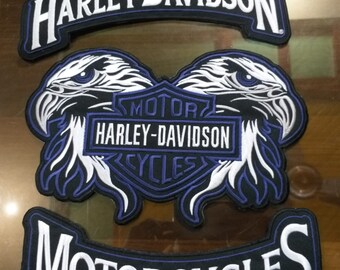 Harley Davidson Aigle patch arrière thermocollant pour Les vestes ,Taille max