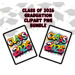 Class of 2026 Graffiti PNG Clipart Bundle: Graduation Design (Digital Download