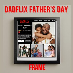 Father’s Day Template, Dadflix Photo Collage, Editable Father&#39;s Day Design, Fun Personalized Editable Gift for Him
