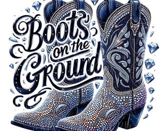Rhinestone Cowgirl Boots PNG: Western Graphic Design (Digital Download)