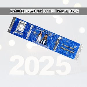 Labelsjabloon voor afstuderen waterfles 2025: bewerkbare feestgunst (canvasjabloon - digitale download)