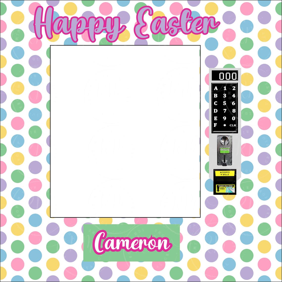 Editable Vending Machine Template Canva Gift Box (8x10) (digital