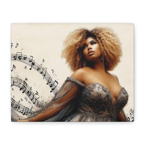 Musical Melody Canvas Art, Elegant Home Decor, Music Lover Gift, Wall Decor, Singer Portrait, Unique Art