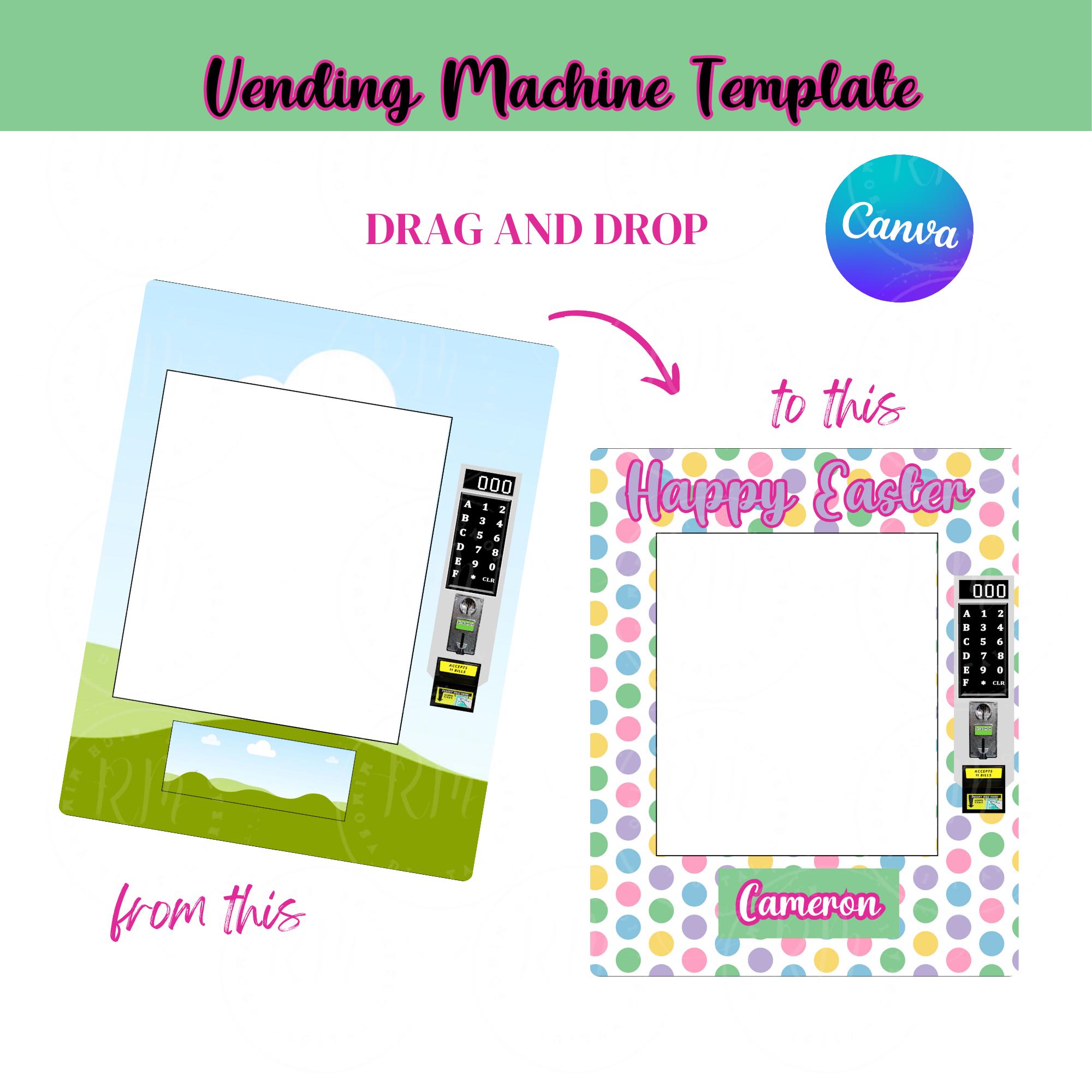 Editable Vending Machine Template Canva Gift Box (8x10) (digital