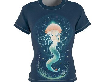 Camiseta Sereia, Chapéu de Água-viva, Camiseta Estampada Fantasia