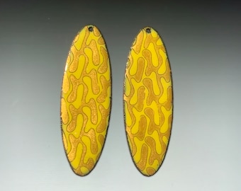 new camo yellow enamel earrings