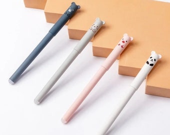 Cute Erasable Gel Pen: Perfect for Journaling, Planners, School, and Study – Blue/Black Ink