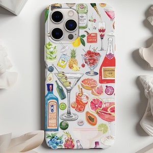 Coquette Martini Collage Phone Case, Cocktail Phone Case, Y2K Aesthetic, iPhone 16 15 14 13 12 11 Pro Max 8 7 Plus X iPhone cases