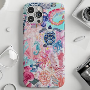 Coastal Coquette Collage-telefoonhoesje Preppy en schattig Esthetic Summer Vibes Trendy accessoires iPhone 16 15 14 13 12 11 Pro Max 8 Plus-hoesjes