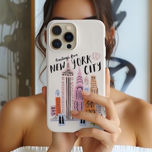Grüße von New York City Collage Handyhülle, New Yorker Geschenk, Geschenk für sie NYC, iPhone 16 15 14 13 12 11 Pro Max 8 7 Plus X Hüllen