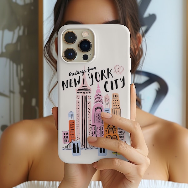 Pink New York Phone Case Etsy