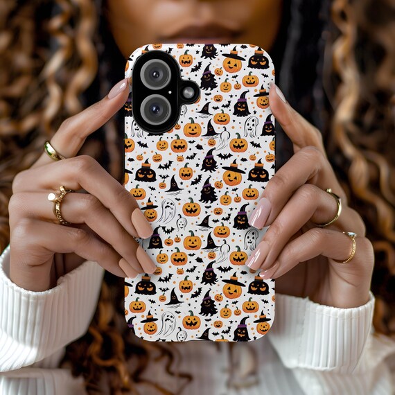Y2K Halloween Collage Phone Case, Cute Ghost Spooky Pumpkin