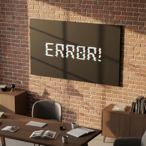 Glitch ERROR Leinwand, Cyberpunk Typografie Wandkunst, Hacker Gamer Einrichtung Poster, Digitaltechnik Kunstwerk.