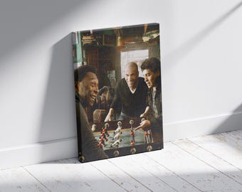 Maradona Pele und Zidane, Legends of Football Leinwand Gemälde, fertig zum Aufhängen