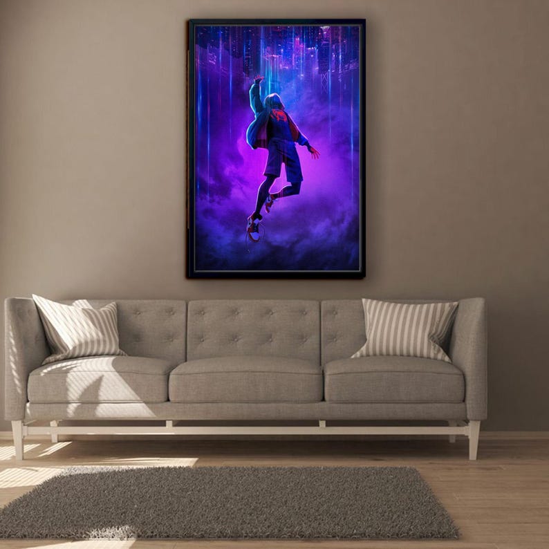 Spider-Man Leinwanddruck, Miles Morales Poster, Spider Man Print, fertig zum Aufhängen. Bild 6