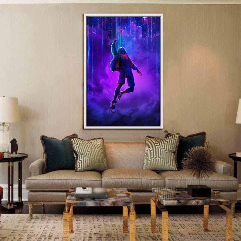 Spider-Man Leinwanddruck, Miles Morales Poster, Spider Man Print, fertig zum Aufhängen. Bild 5