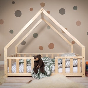 Children's bed, child's bed, Bed house, Tipi, Natural Wood, toddler bed, a bed for a child zdjęcie 1