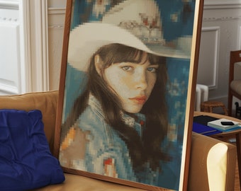 Cowgirl Western Wall Art - Mystical Gaze |  Western Charm Cowgirl Art Print | Wild West Home Decor | Digital Download