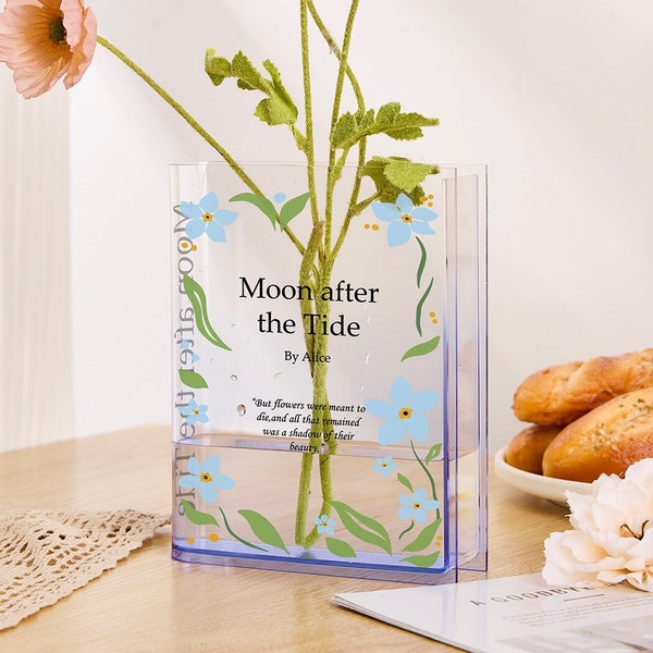 Book Vase,Personalized Acrylic Book Vase for Flowers,Book Decor,Mother's Day Gift,Housewarming Gift,Bookshelf Vase,Gift for Mom,For Her