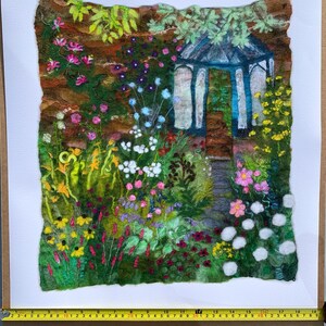 Into the Garden Fine Art Print on watercolour paper, Giclée print of my felted artwork image 4