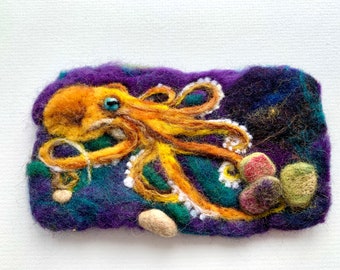 Octopus Original Felted Artwork