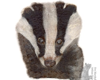 Badger Original Felted Artwork