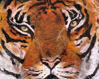 Tigress Fine Art Print on watercolour paper,  Giclée print of my felted artwork