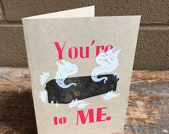 You're Dead To Me - Zeefdruk en Letterpress Wenskaart