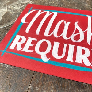 Masks Required Original Acrylic Painting on Matbaord Signpainting Showcard image 2