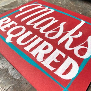 Masks Required Original Acrylic Painting on Matbaord Signpainting Showcard image 3