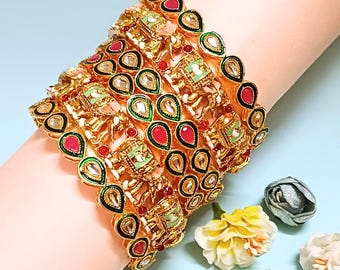 Handcrafted South Indian Style Kada Bangles Festival & Wedding Jewelry