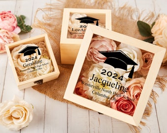 Custom Wooden Graduation Box,Personalized 2024 Graduation Gifts Box,Graduation Cap Gifts Box,Memory Keepsake Box,Graduation Gift for Her,Him